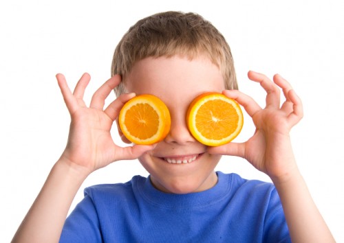 boy with an orange