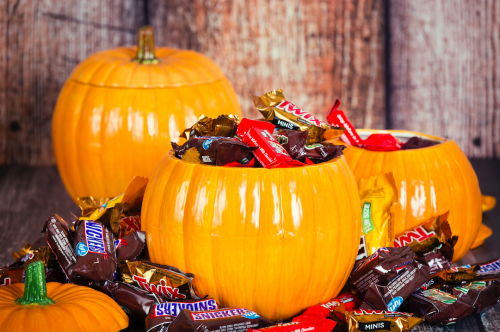 pumpkins with candy