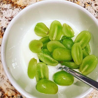 Grapes and yogurt
